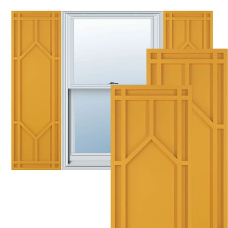 True Fit PVC Shaker Fixed Mount Shutters, Turmeric, 12W X 43H